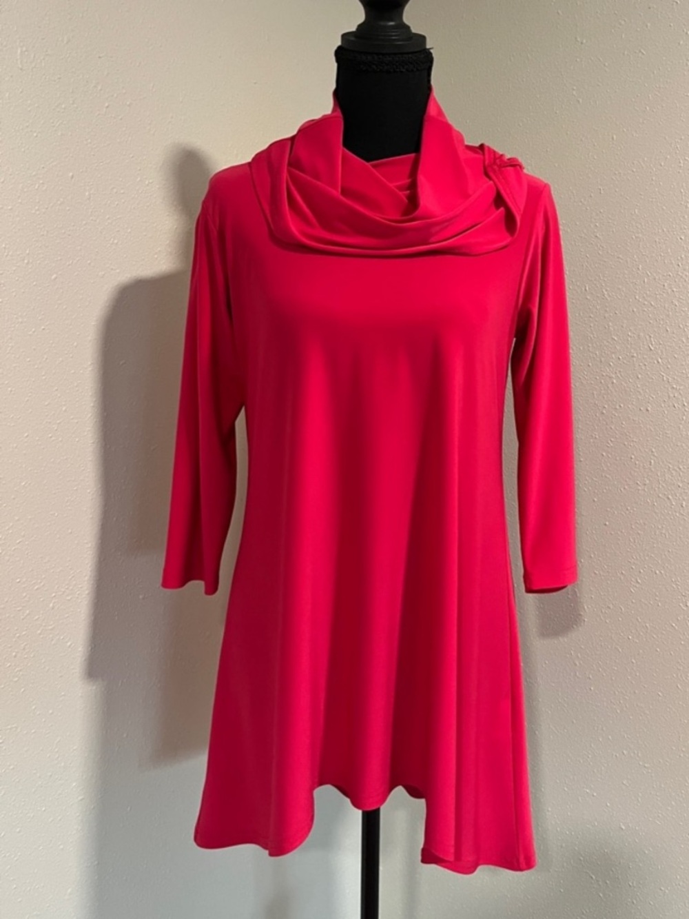 Sympli Hot Pink Draped Cowl Neck Tunic-Size 6